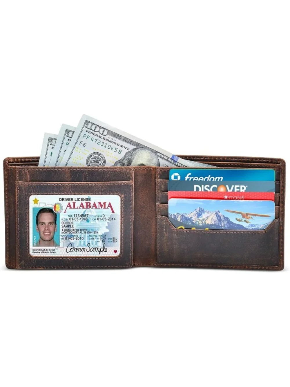 Men's RFID Blocking Leather Wallet | Full Grain Crazy Horse | 2 ID Windows